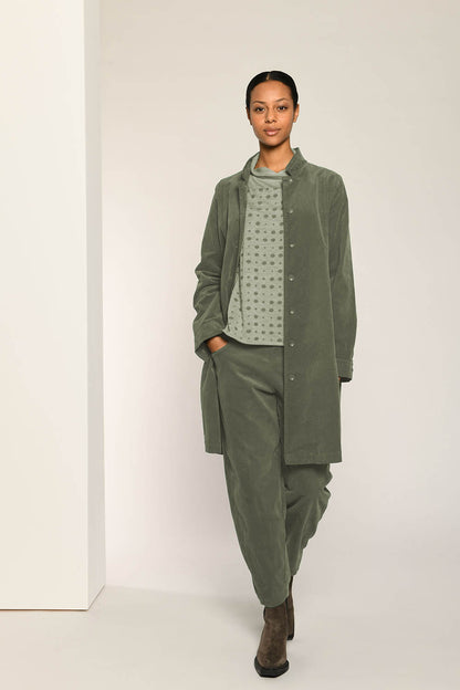 Mandarin Collar Cord 9554 Coat