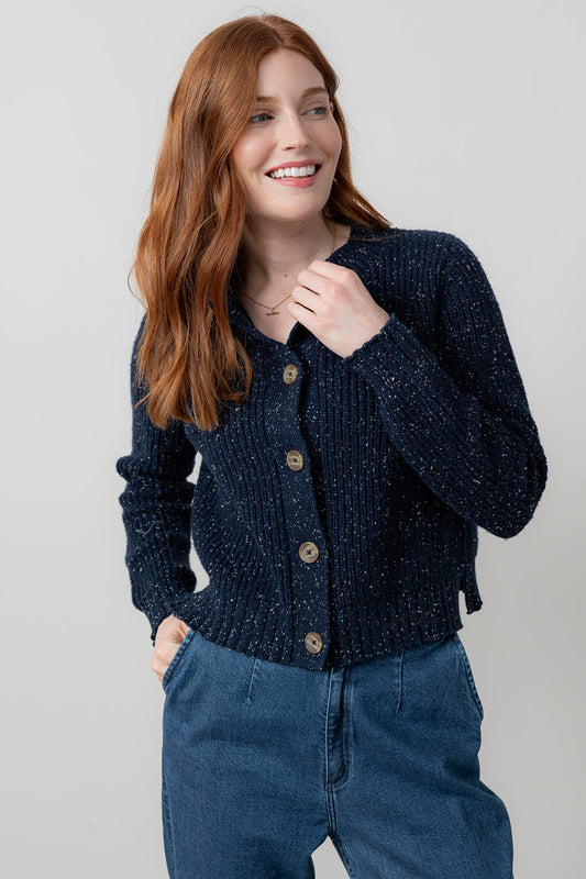 June Rib Fleck Knit Cardigan