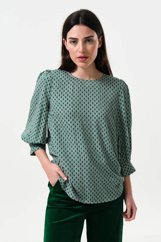 Mellie Flower Tile Blouse