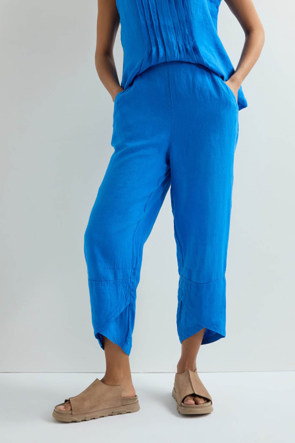 Linen Tulip Hem Bubble Trousers