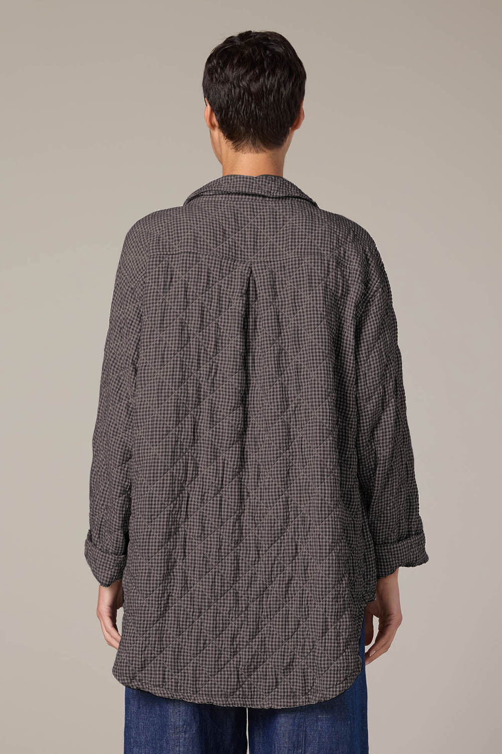 Crinkle Quilt Big Shirt Jacket