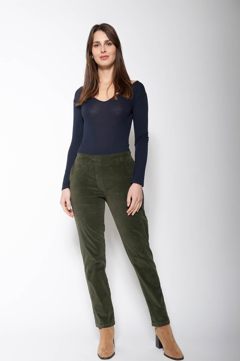 Straight Leg Velvet Trousers