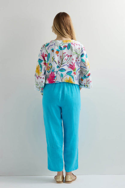 Linen Tulip Hem Bubble Trousers