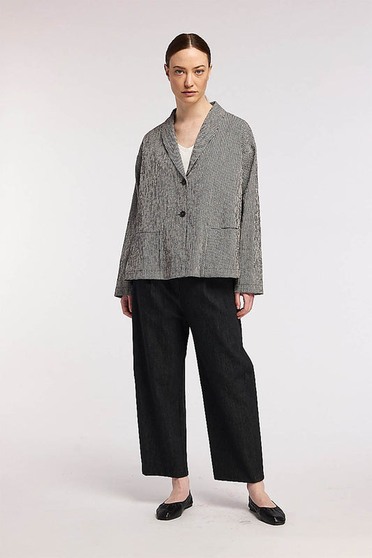 Denim Trousers With Pleats