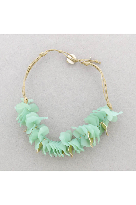 Sonata Resin Petals Cluster Necklace Green