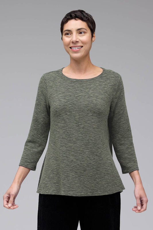 Crimped A-Line Boatneck Top