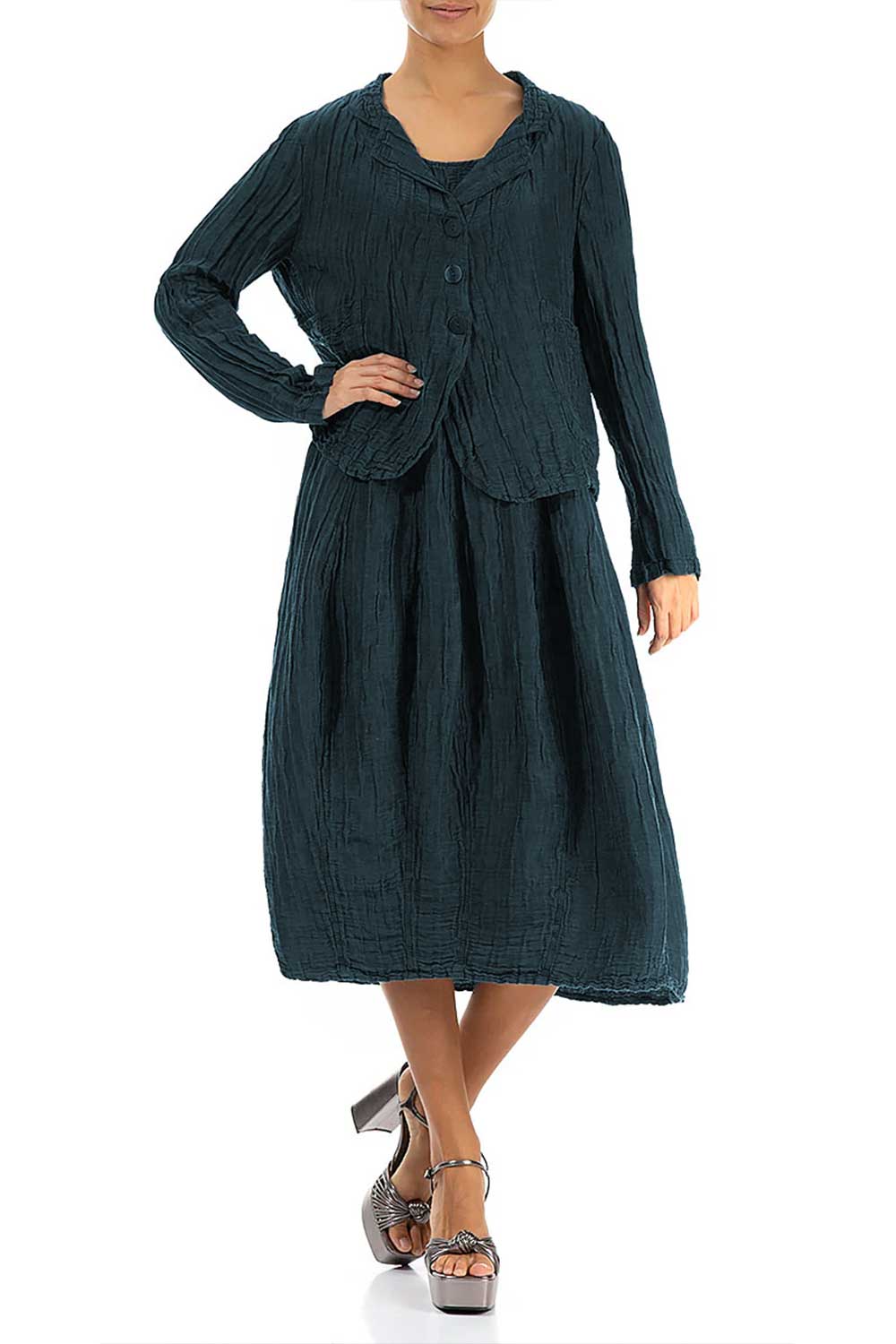 Crinkled Silk 7844 Short Jacket
