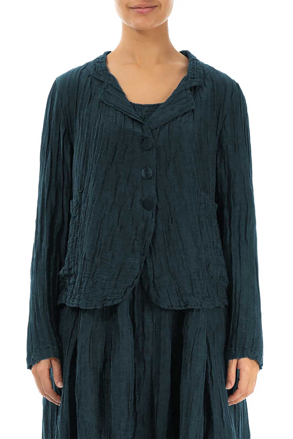 Crinkled Silk 7844 Short Jacket