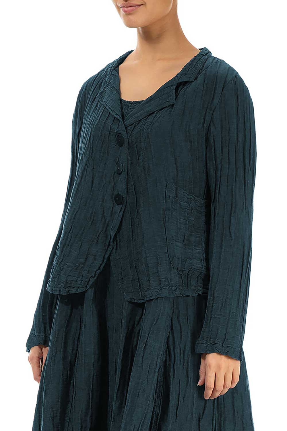 Crinkled Silk 7844 Short Jacket