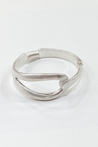 Eliza Gracious Hinged Cuff Style Bracelet Silver