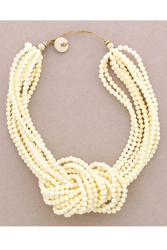 Beaded Knot Choker Necklace
