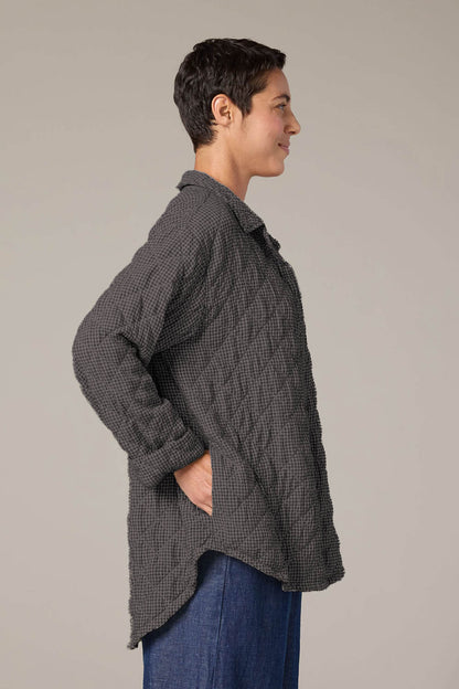 Crinkle Quilt Big Shirt Jacket