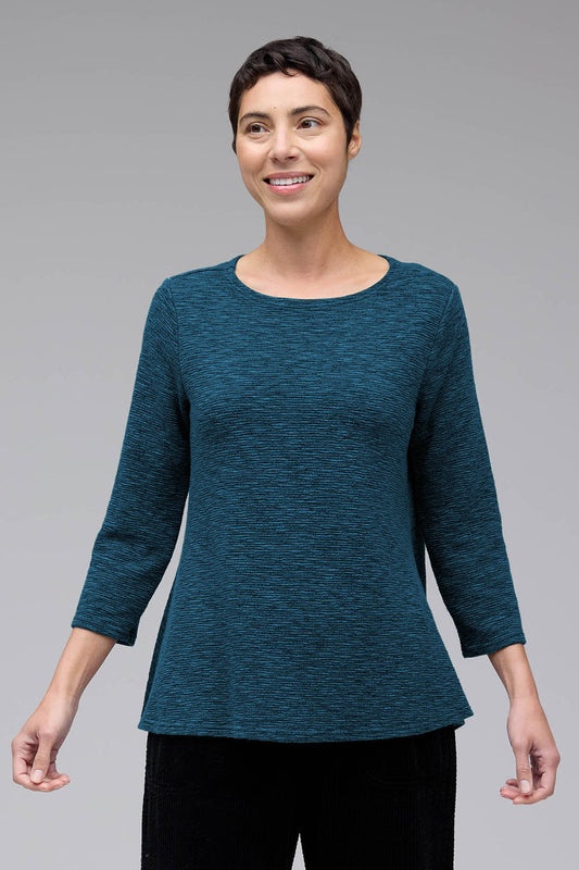 Crimped A-Line Boatneck Top