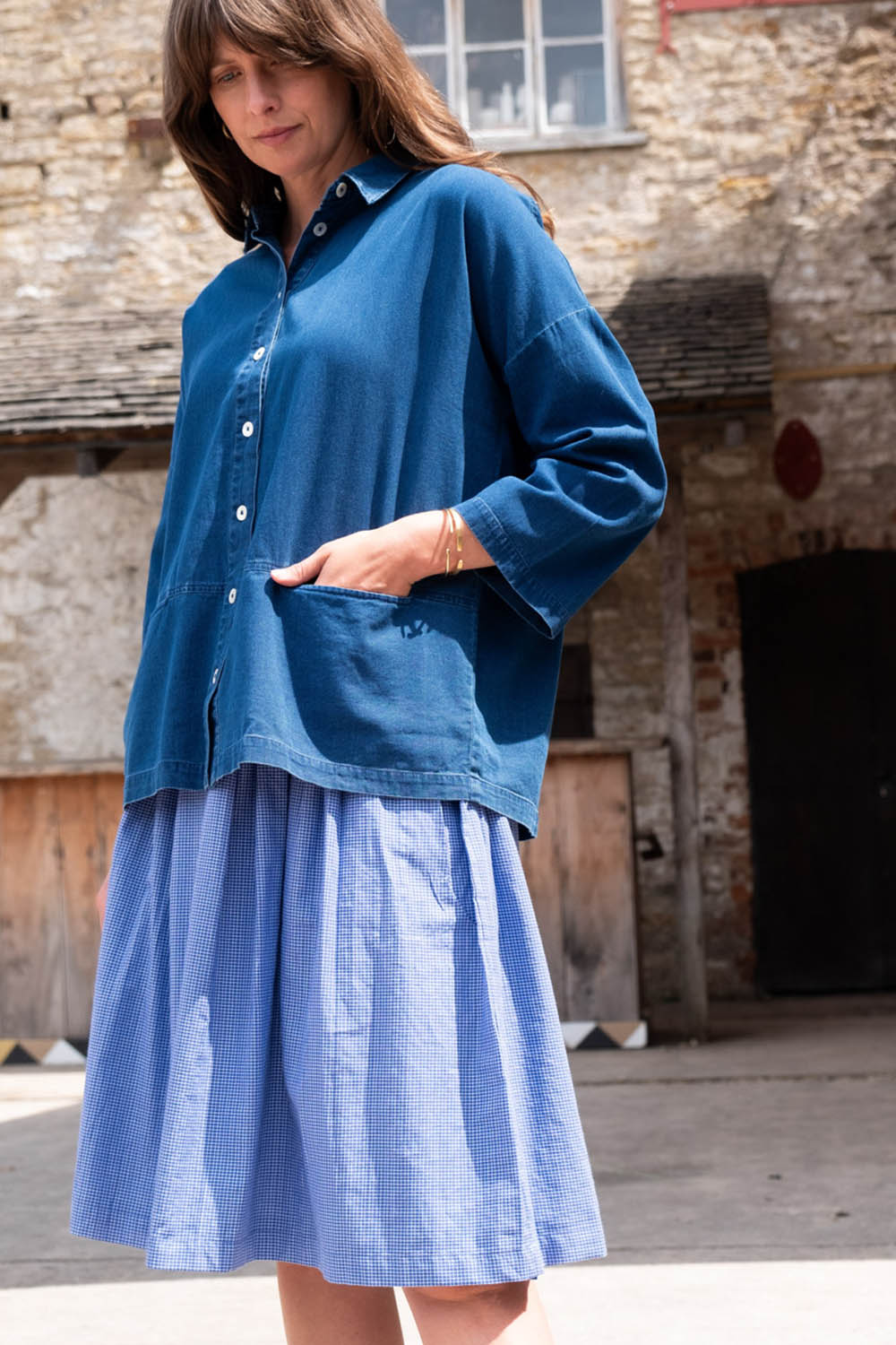 Textured Denim Anya Blouse