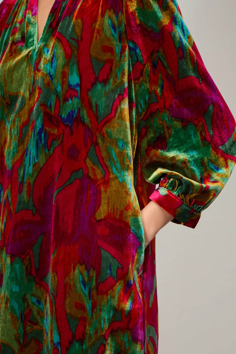 Blurred Botanicals Velvet Dress