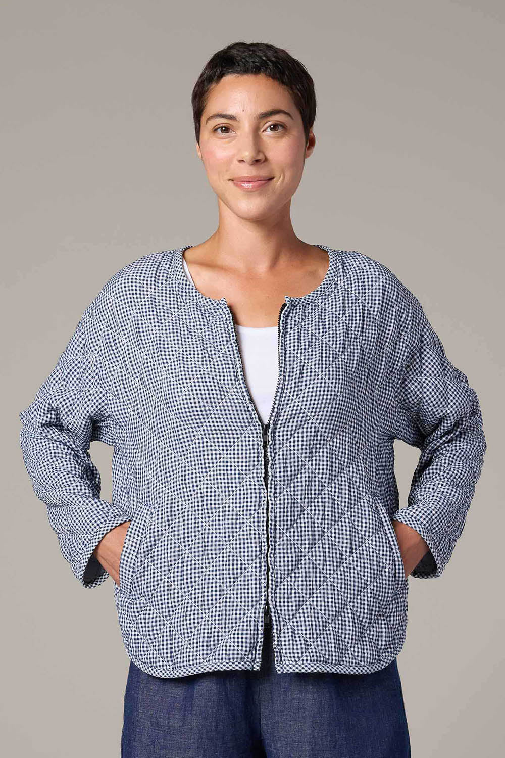 Crinkle Quilt Bomber Jacket