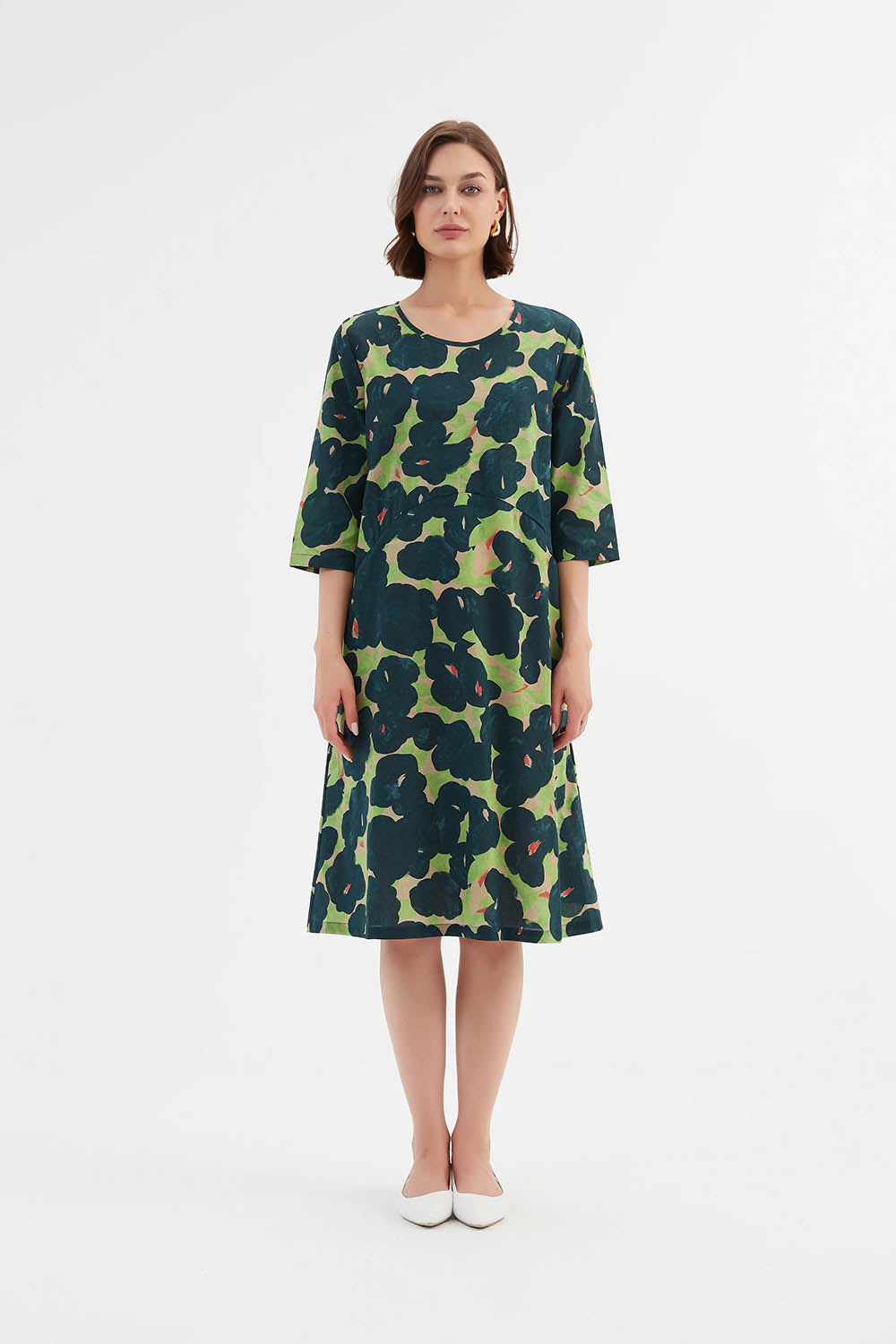 Curve Seam Poplin Dress