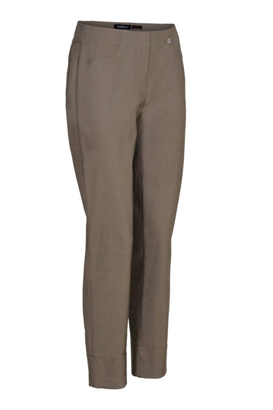 Robell Bella 68cm Trousers Khaki Brown