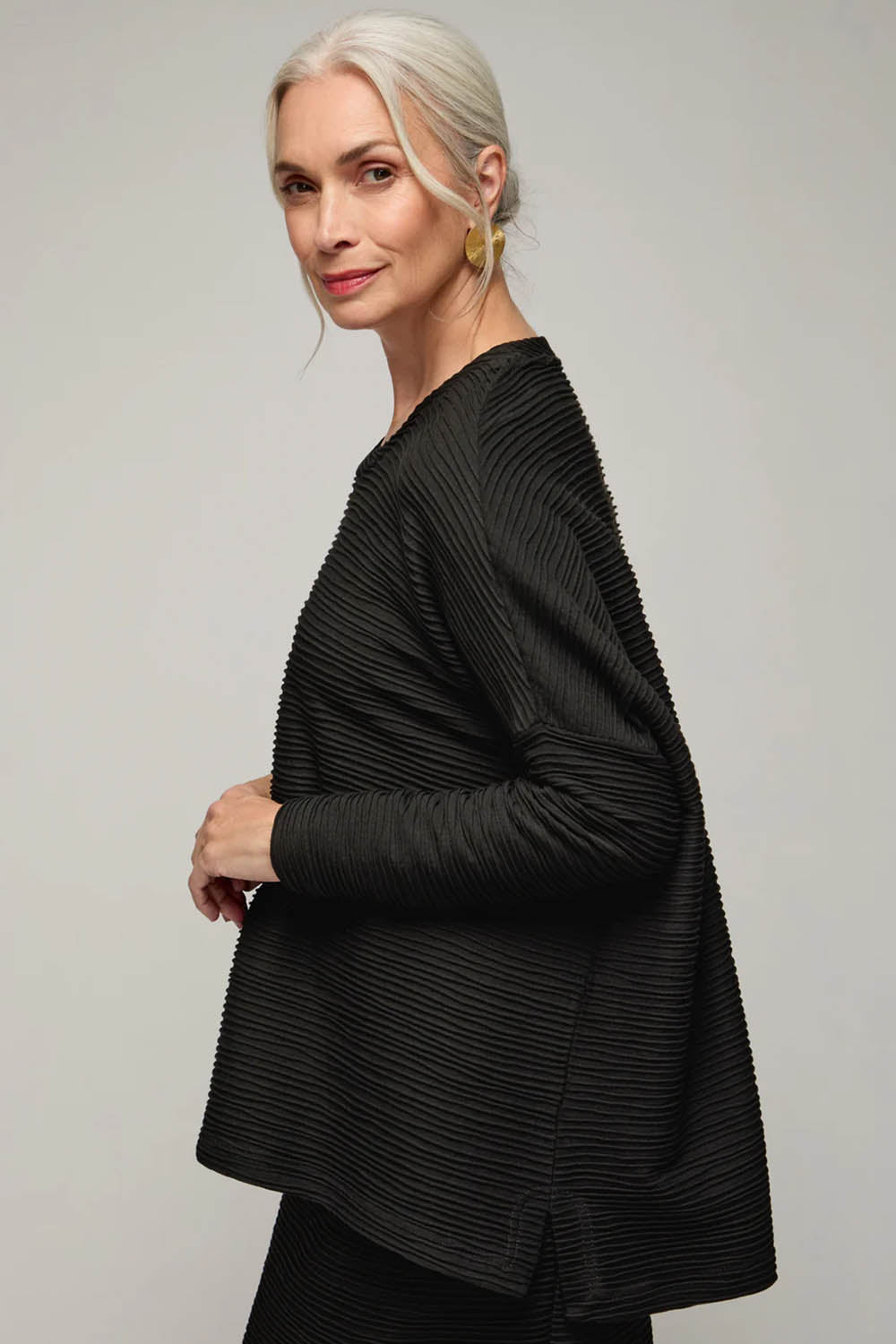 Textured Wave Jersey Boxy Top