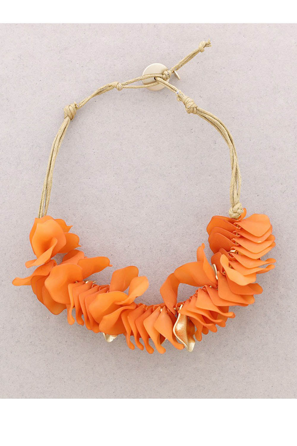 Sonata Resin Petals Cluster Necklace Mustard