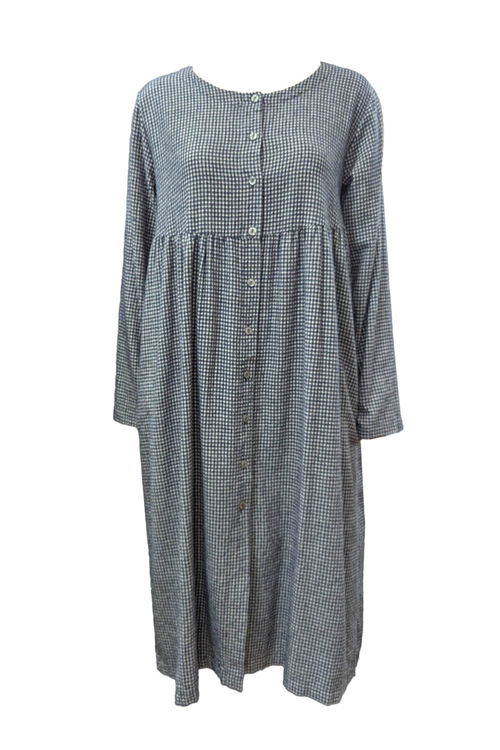 Mini Check Button Front Dress