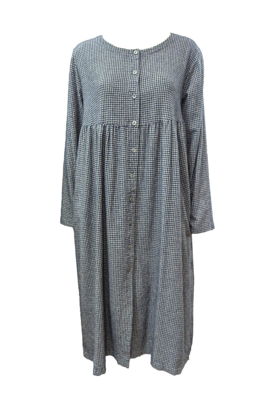 Mini Check Button Front Dress