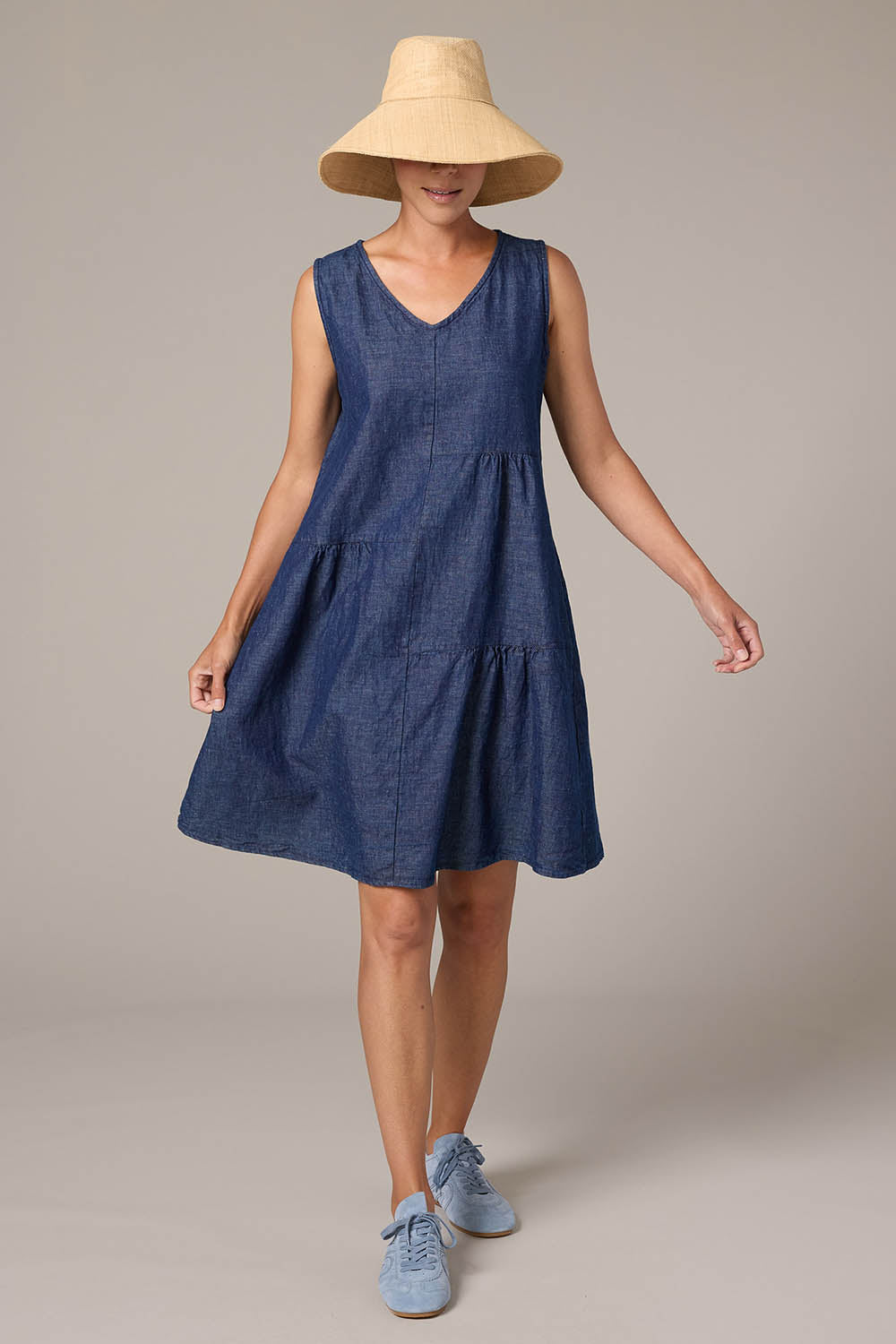 Flax Denim Patch Dress