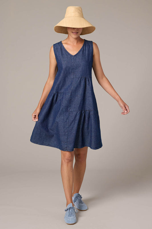 Flax Denim Patch Dress