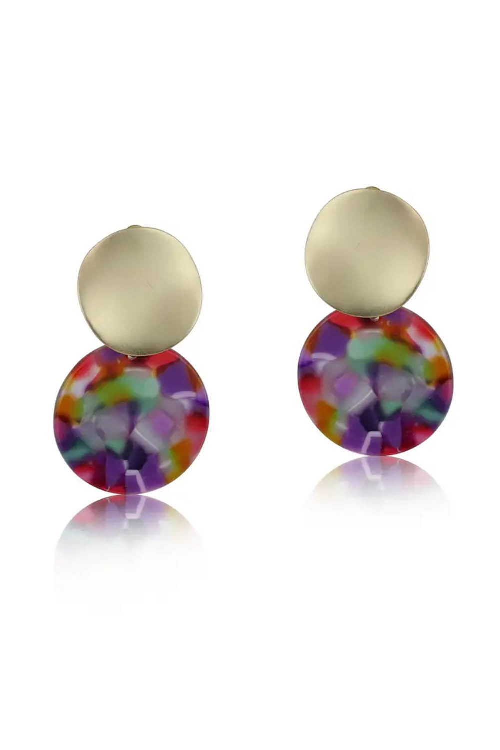 Erica Metal And Resin Disc Earrings