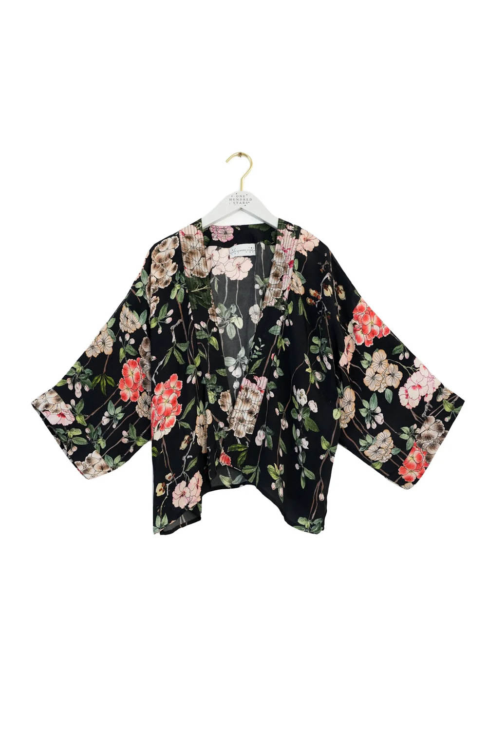 Trailing Blossom Crepe Kimono