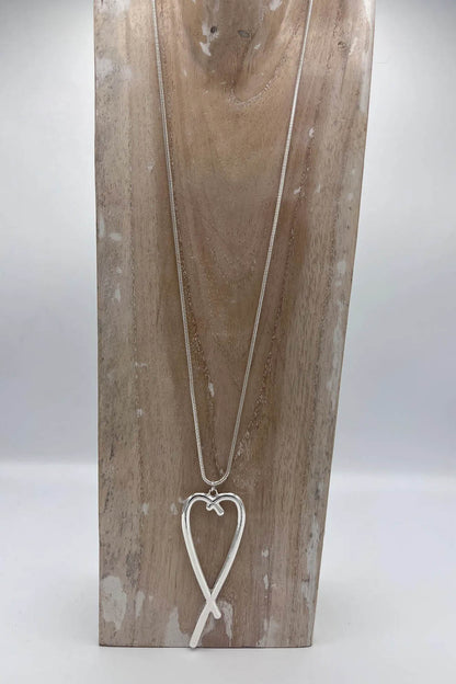 Jess & Lou Large Cross Heart Pendant Necklace 