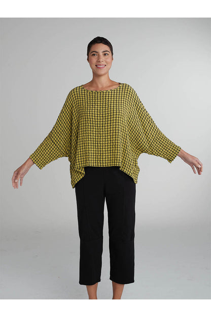 Crinkle Plaid Crop Top