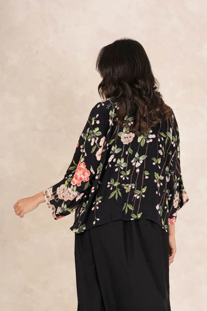 Trailing Blossom Crepe Kimono