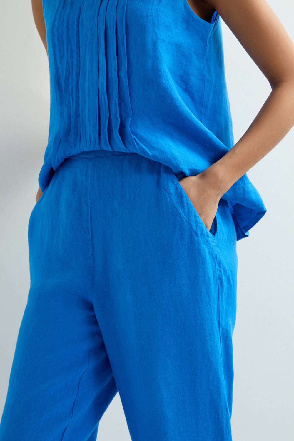 Linen Tulip Hem Bubble Trousers
