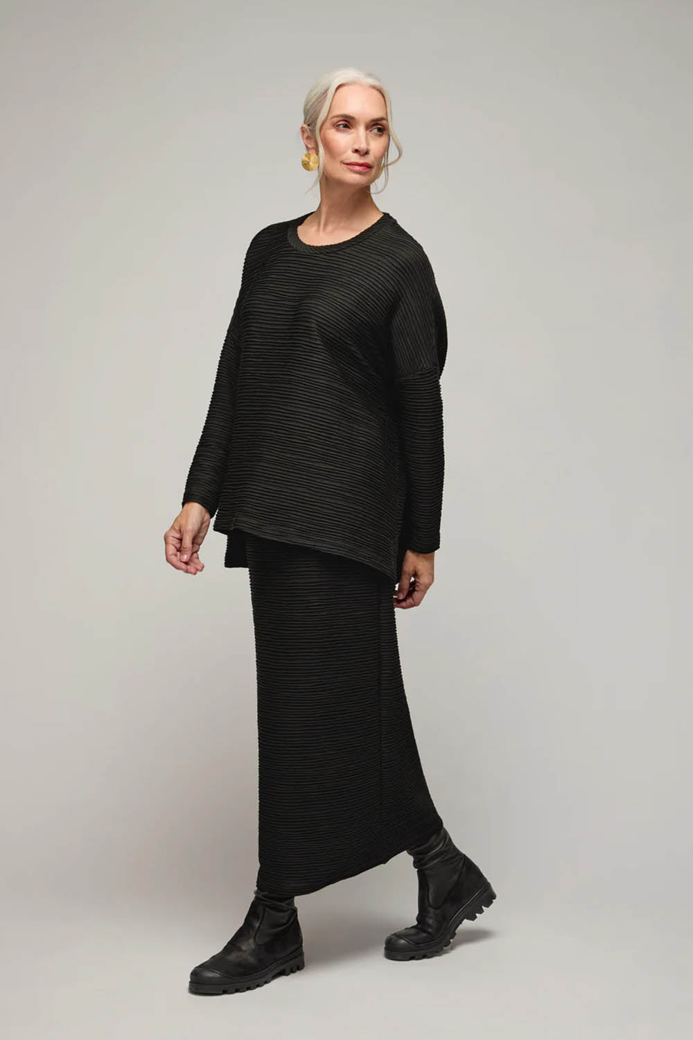 Textured Wave Jersey Boxy Top