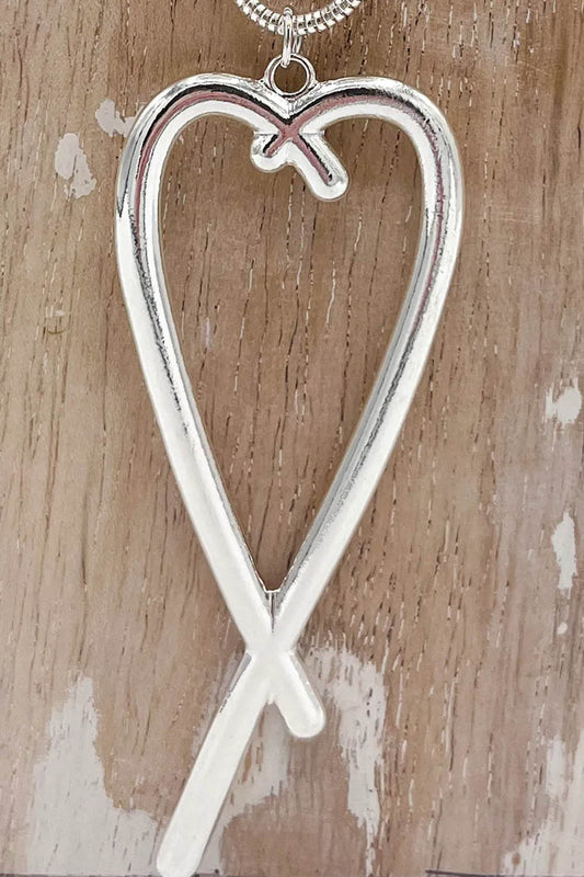 Large Cross Heart Pendant Necklace