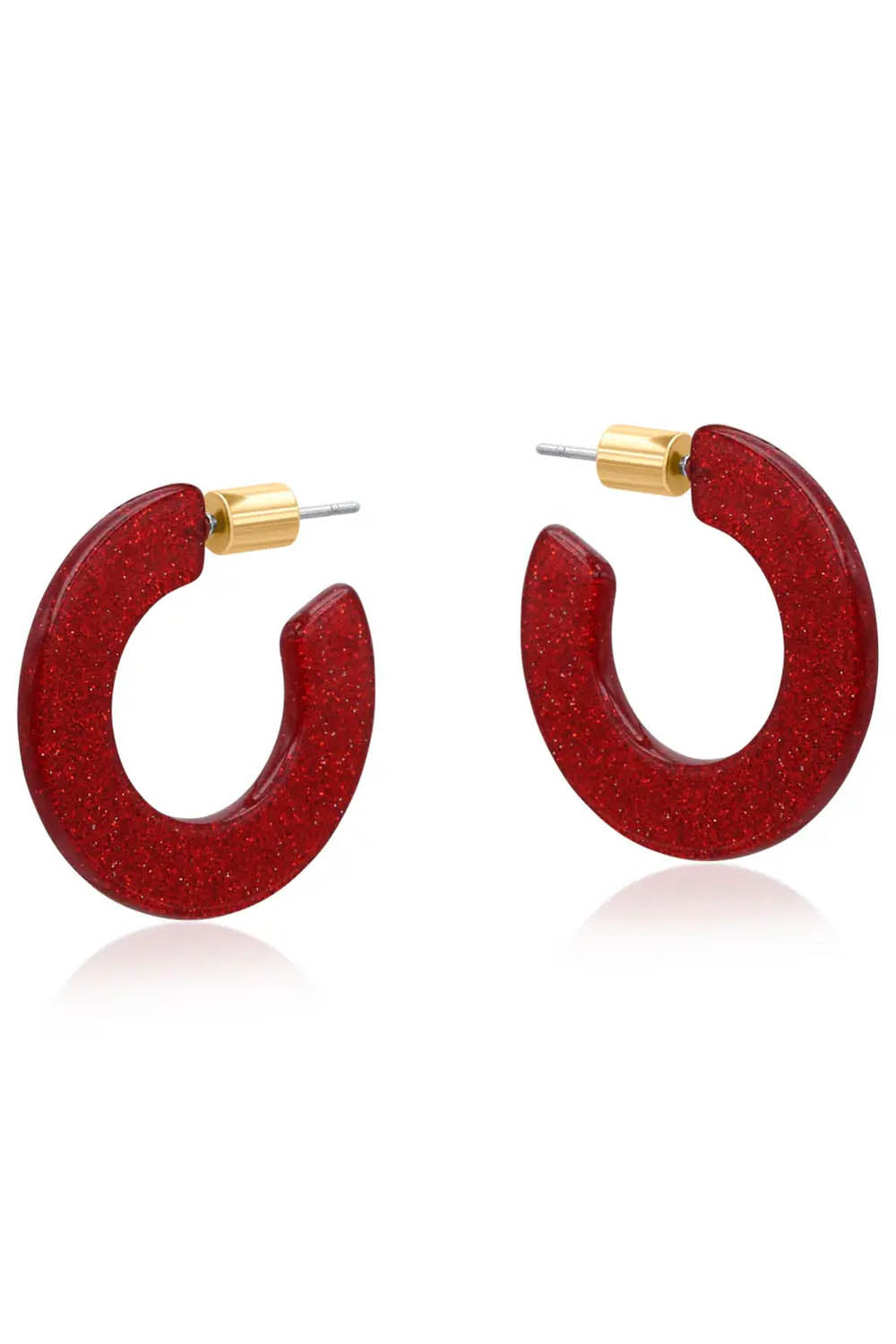 Pauline Flat Oval Resin Hoop Earrings