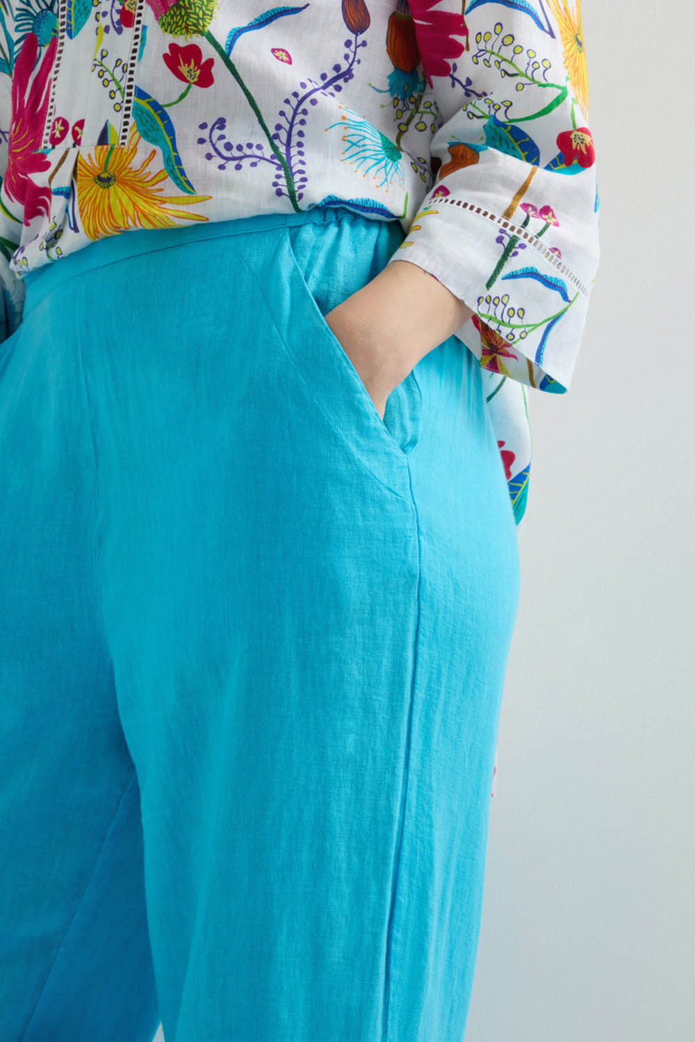Linen Tulip Hem Bubble Trousers