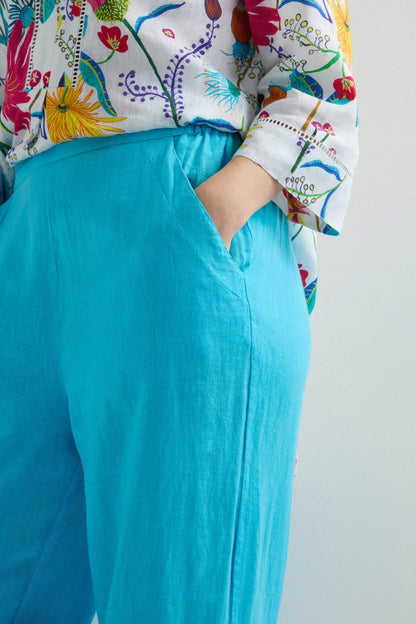 Linen Tulip Hem Bubble Trousers