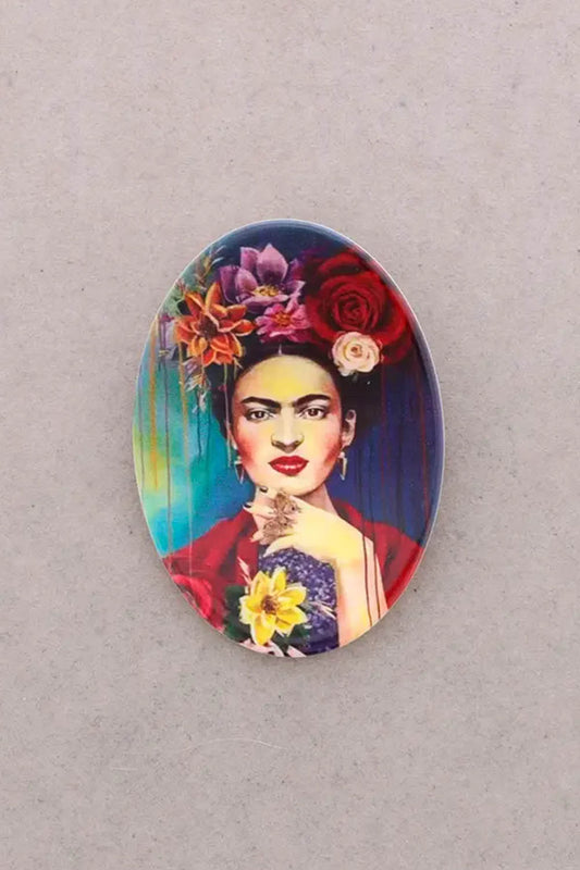 Frida Resin Oval Brooch