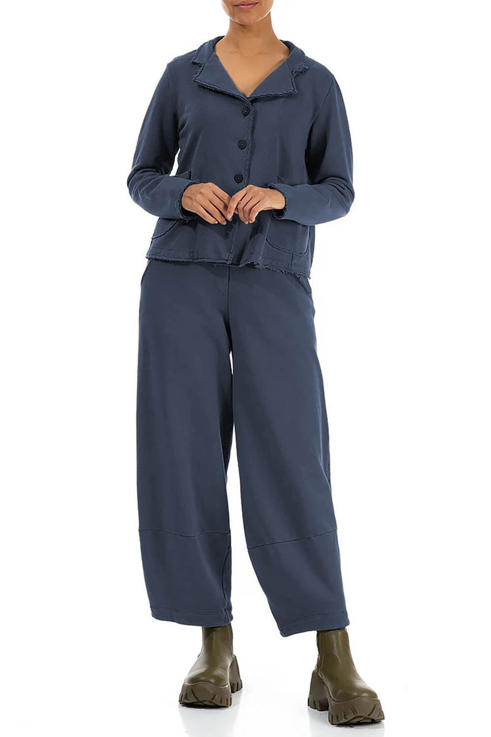 French Terry Cotton 71268 Collared Jacket
