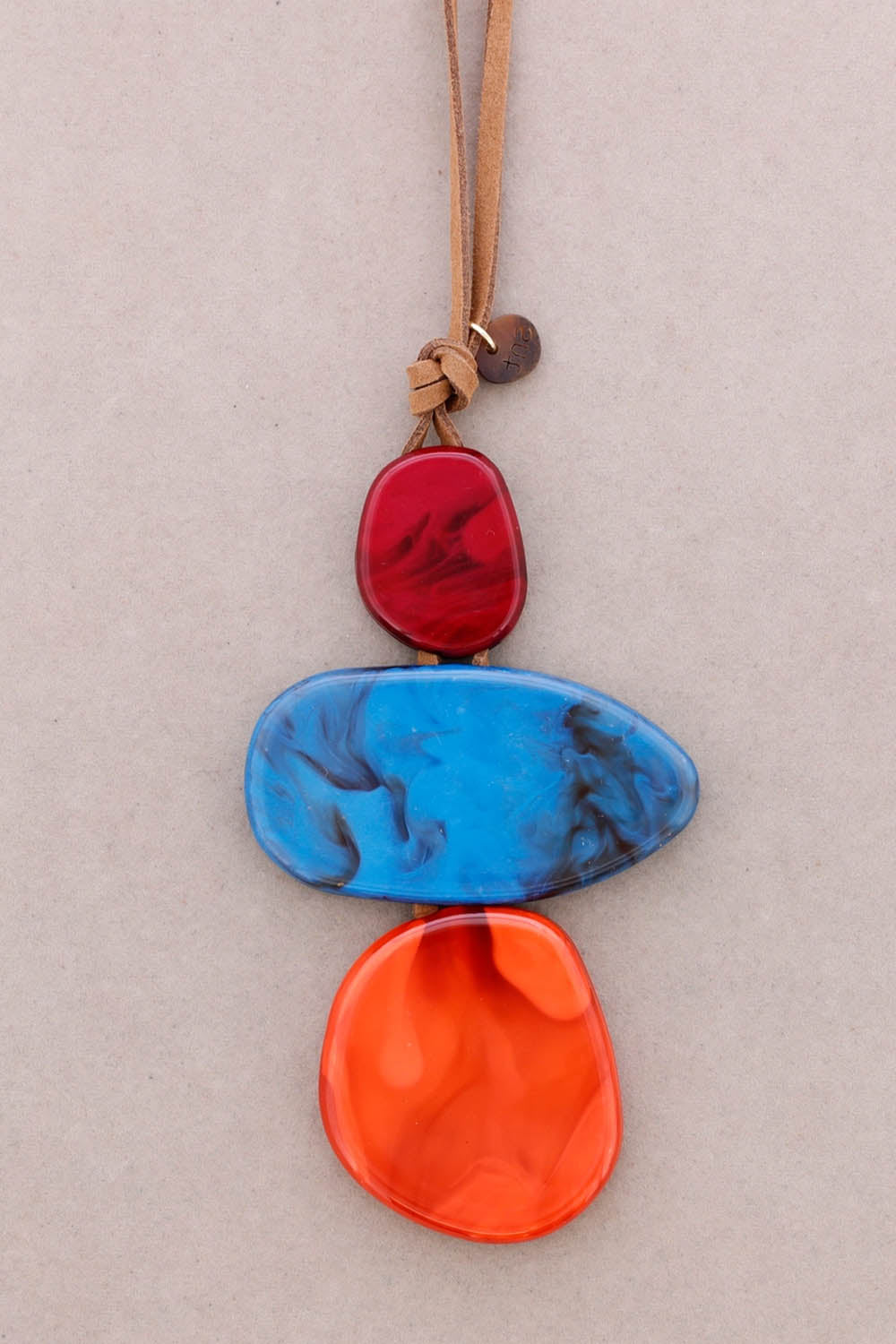 Large Triple Resin Pendant Necklace