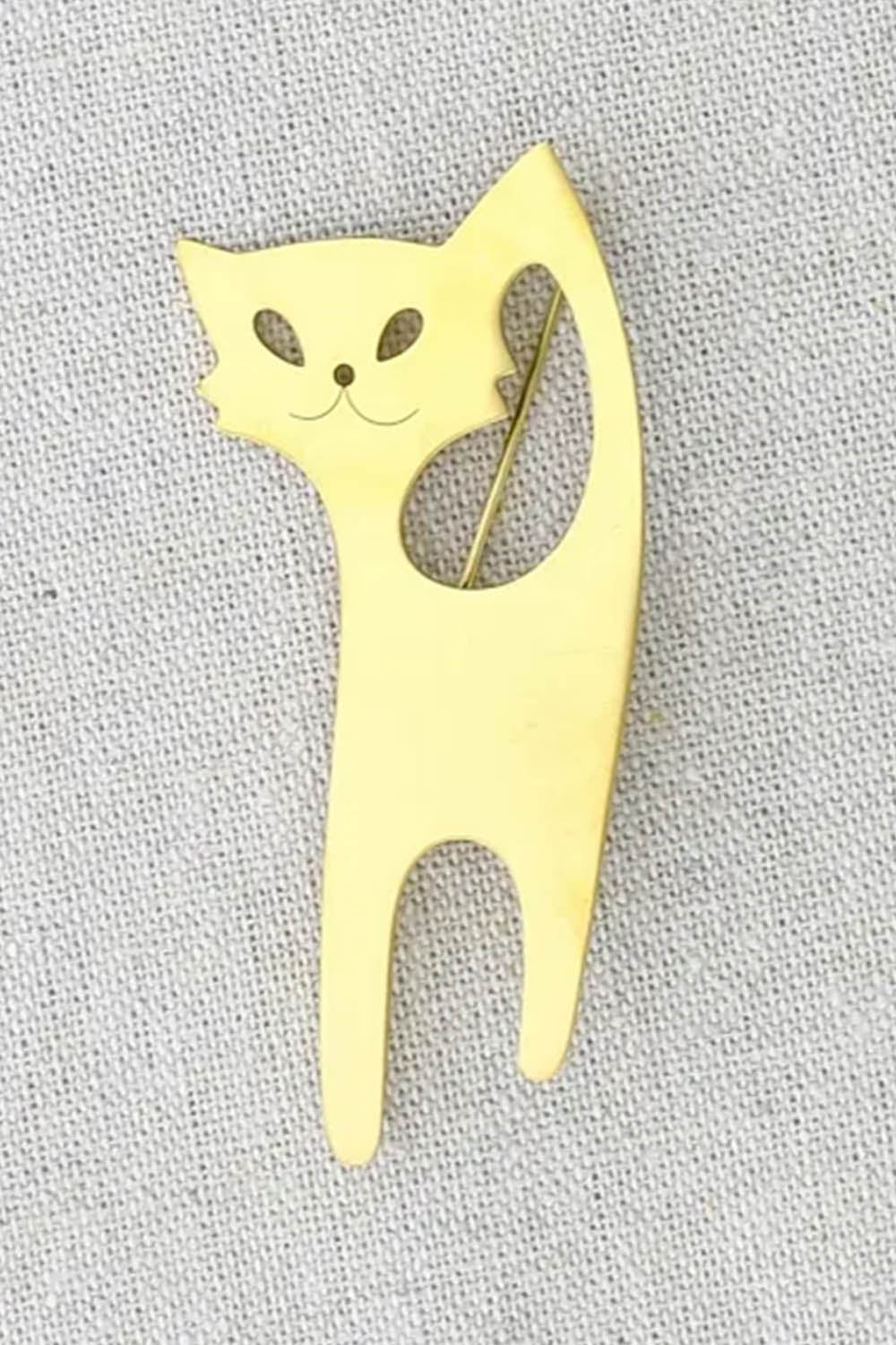 Metal Cat Brooch
