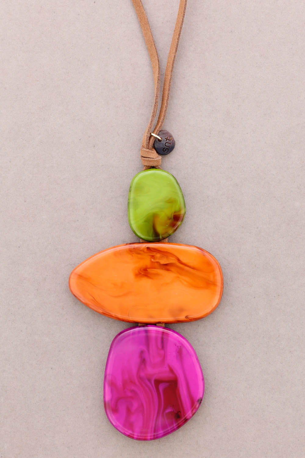 Large Triple Resin Pendant Necklace