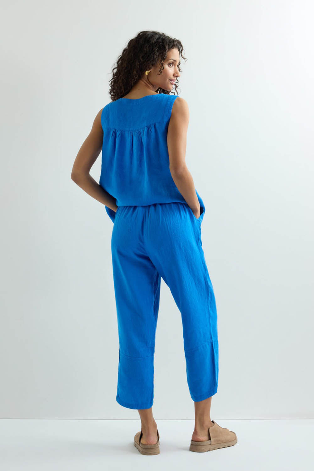 Linen Tulip Hem Bubble Trousers