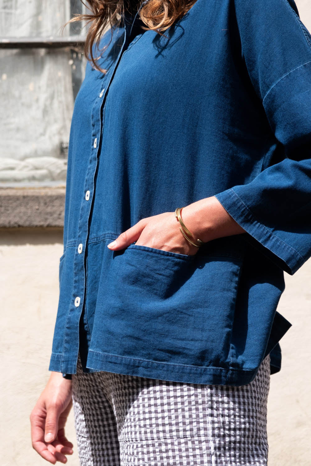 Textured Denim Anya Blouse