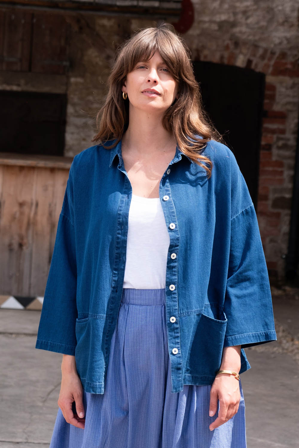Textured Denim Anya Blouse