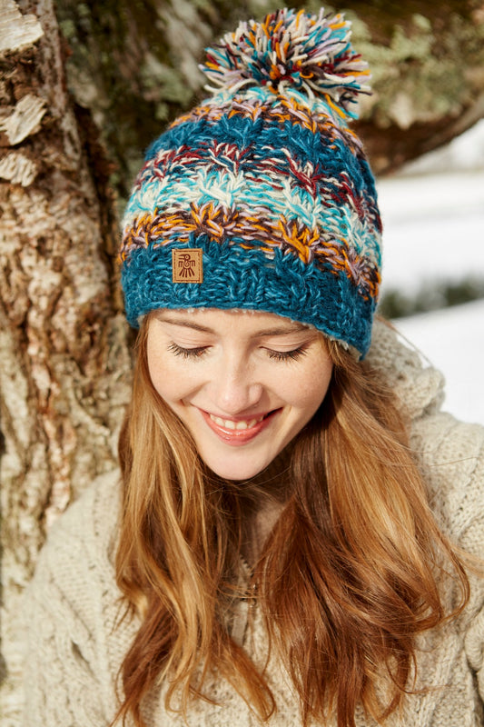 Pachamama Utrecht Bobble Beanie Blue