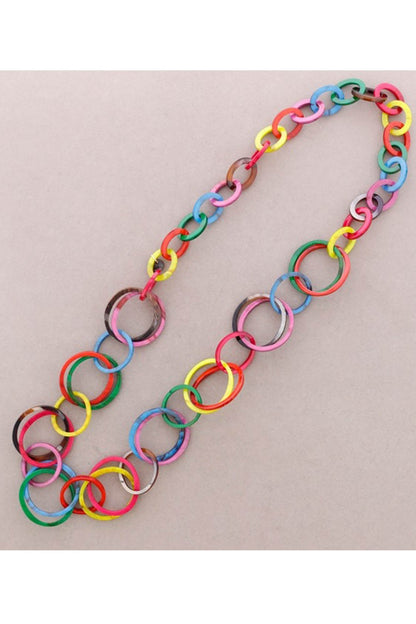 Colourful Resin Link Necklace