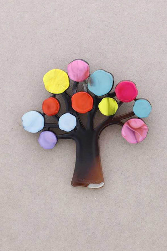 Sonata Resin Bright Tree Brooch Multi Bright